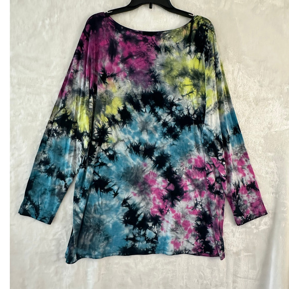 NWT Torrid Lovesick Tie Dye Flowy Tunic Top 3 3X Hippie Art - Picture 2 of 8